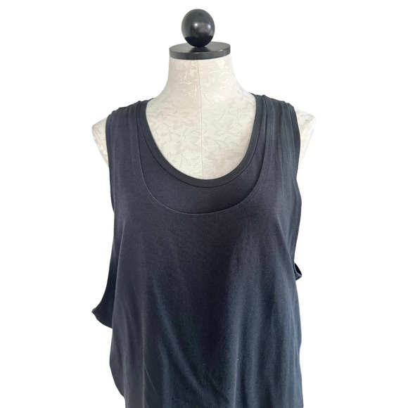 Pure Jill Racer-Back Dress Layered Tank Dress Lagenlook Black Size Large - Picture 5 of 9